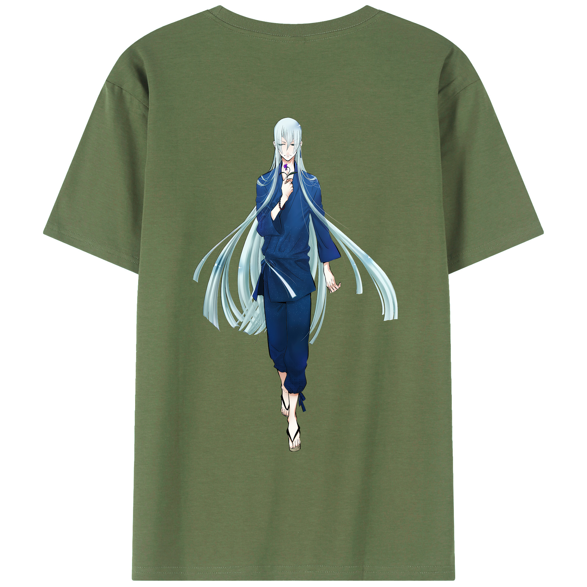 （画像用） 刀剣乱舞 Touken Ranbu 綿100％ メンズ半袖Tシャツ（バックプリント） 通気性